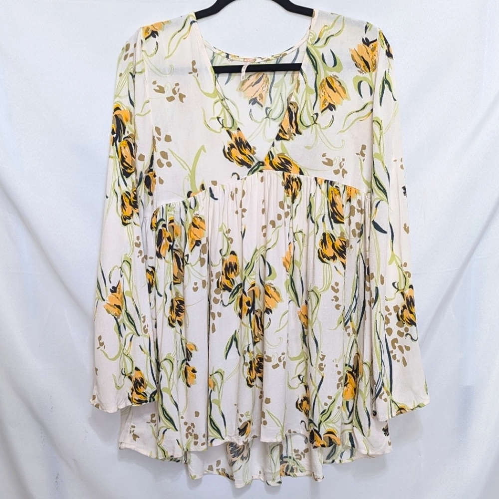 Free People Bohemian Floral Tunic Top Size XS